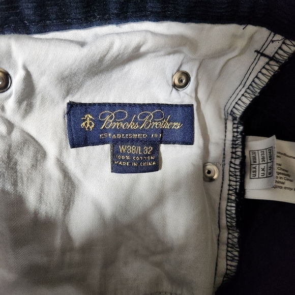Brooks Brothers Mens Navy Fine Wale Corduroy 5 Pocket Straight Pants-Size 38x32 - Picture 7 of 9